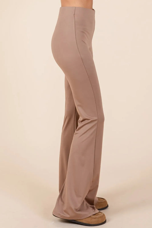 Stretchy Soft Elastic Waist Flare Pants 0d0e811f-e41e-4287-944e-69507e76d377-Max