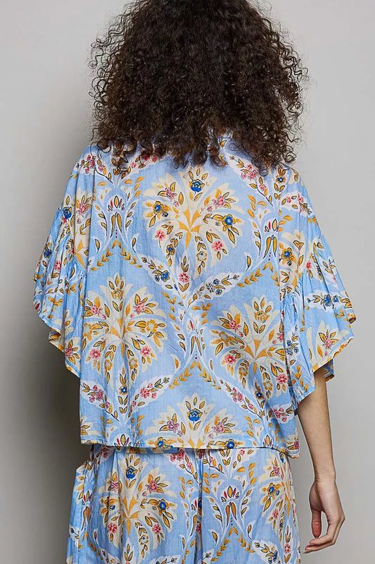 Floral Printed Woven Ruffle Sleeve Shirt 0d2a67df-6e2f-479d-a78d-0ed12a9964be-Max-Origin