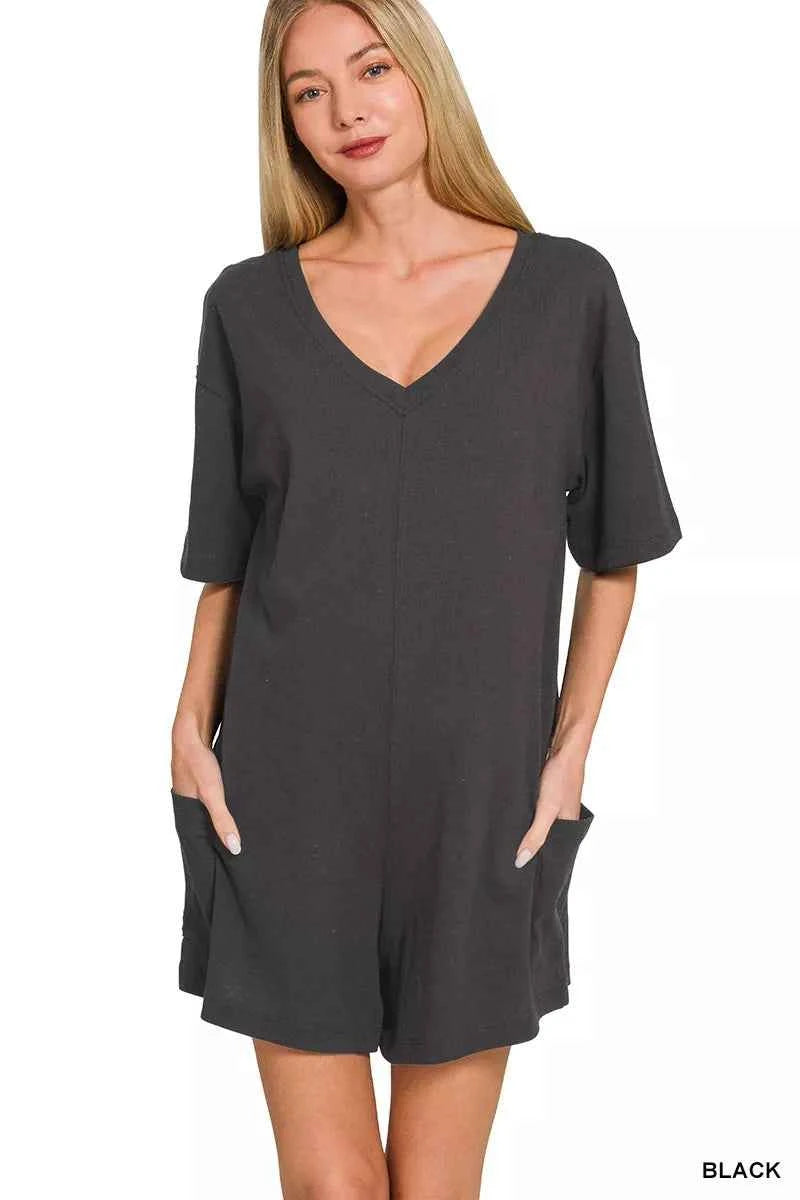 Zenana V or Scoop Neck Reversible 2-Way Romper 0d3029917de84547bc8c36993513fa43-Max-Origin