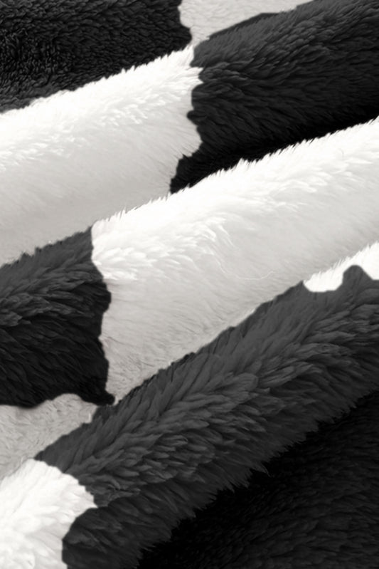 Black Checkered Fluffy Coral Fleece Blanket 0d3e4ce81f062def