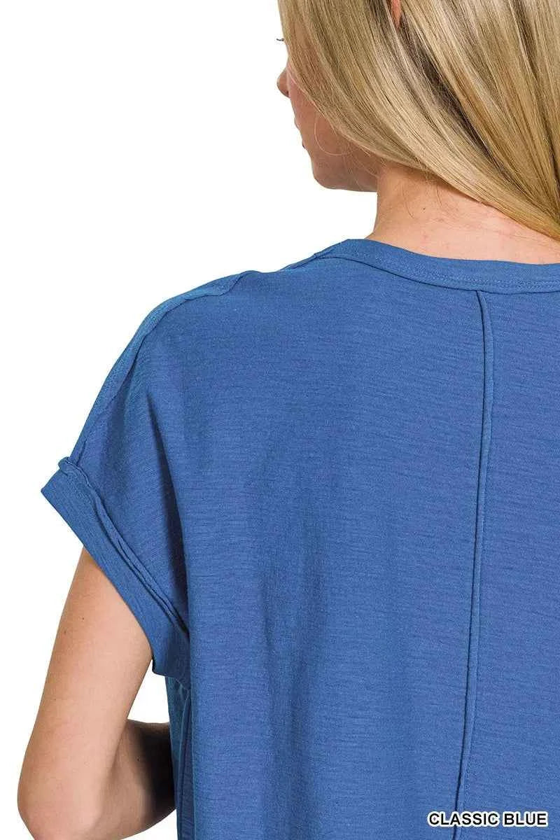 Zenana Cotton Slub Round Neck Short Sleeve T-Shirt 0d45cdba6ac04d63ac61084d171595fe-Max-Origin