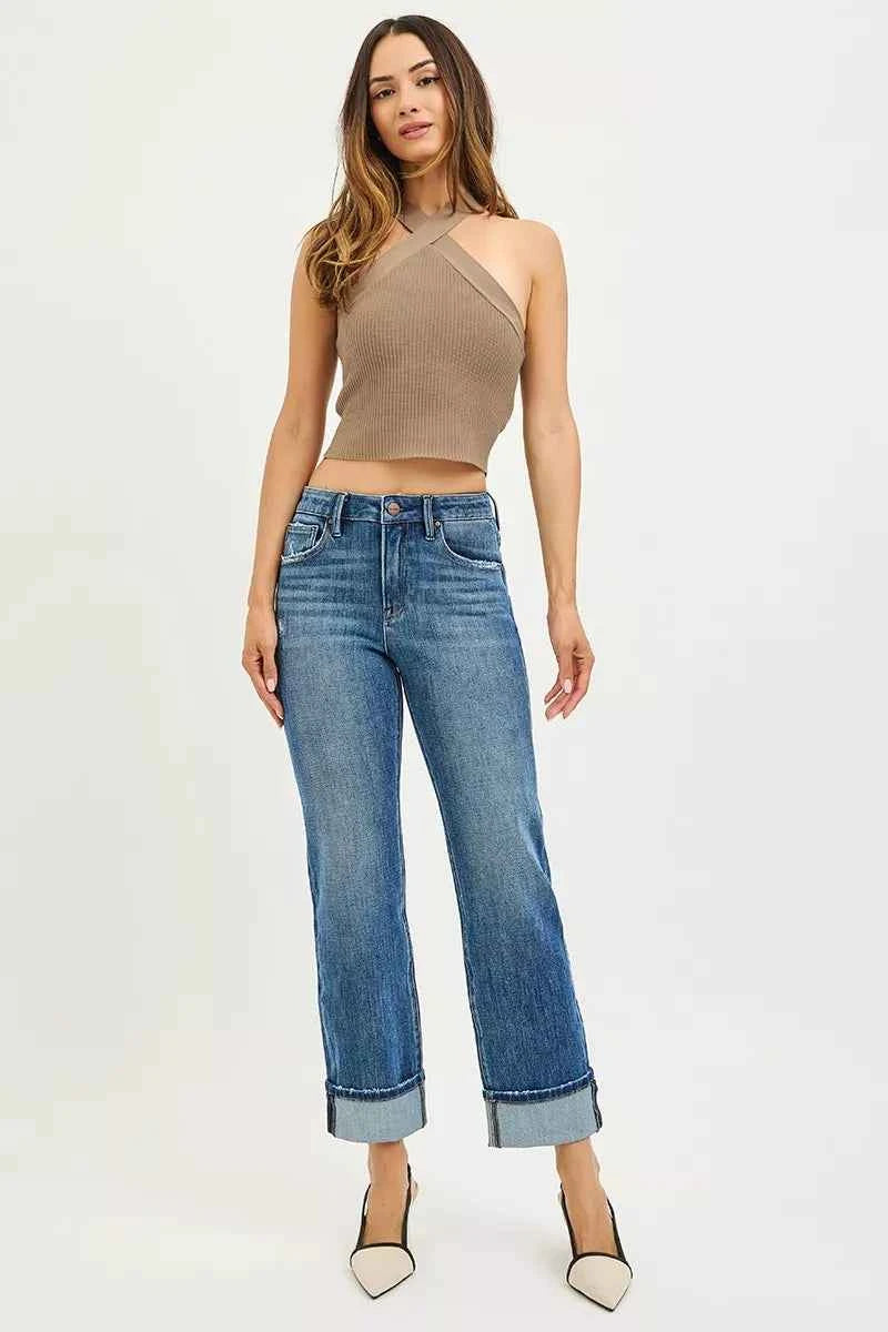 RISEN Full Size 4 Way Stretch Slouchy Straight Jeans with Cuffed Hem Plus Size 0d4e3079dd3d44309db8c60eb69829df-Max-Origin