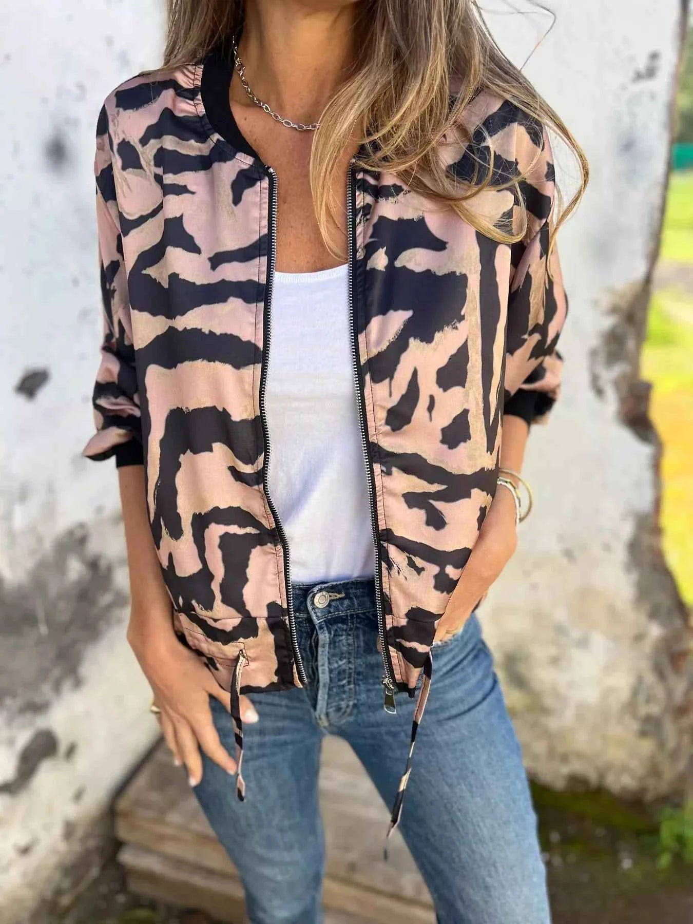 Full Size Animal Print Lightweight Zip Up Jacket Plus Size 0d4f7f6d-60a5-4b1a-a02f-7107e9c20be1-Max-Origin
