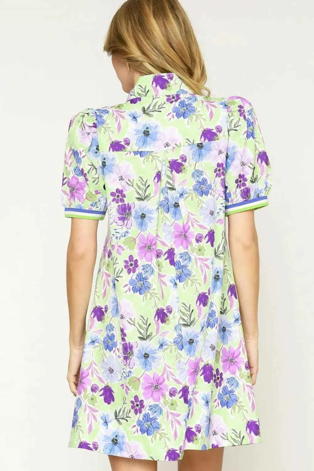 Floral Print Short Puff Sleeve Mini Dress 0d501b17-ab81-4ea2-88e8-37d2f8a2f80e-Max-Origin