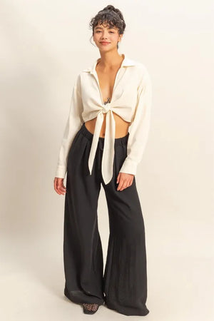 Washed Tie Front Crop Top WHITE 0d50995b09bd4e64a0c4e3be869694d6-Max-Origin