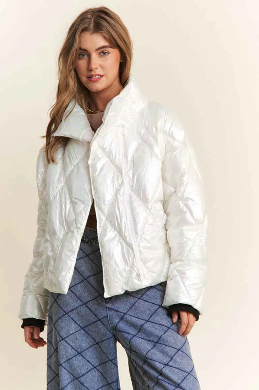 J.NNA Quilted Mock Neck Puffer Jacket Winter Glass 0d5f043c-cbb2-4c3d-a6ec-c891ed16d8fe-Max