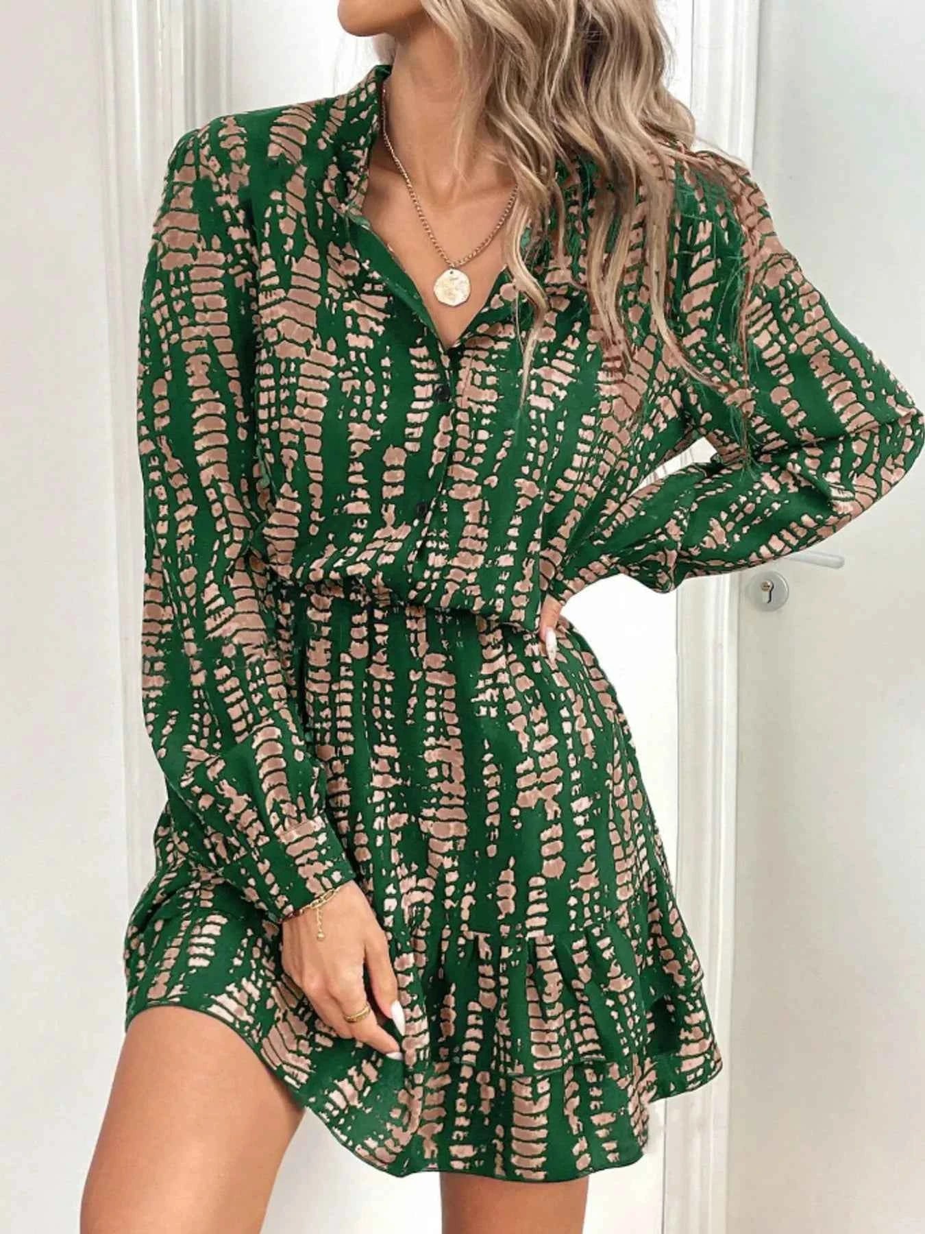 Printed Long Sleeve Mini Dress 0d650640c87647268ef94983f112ca35-Max-Origin
