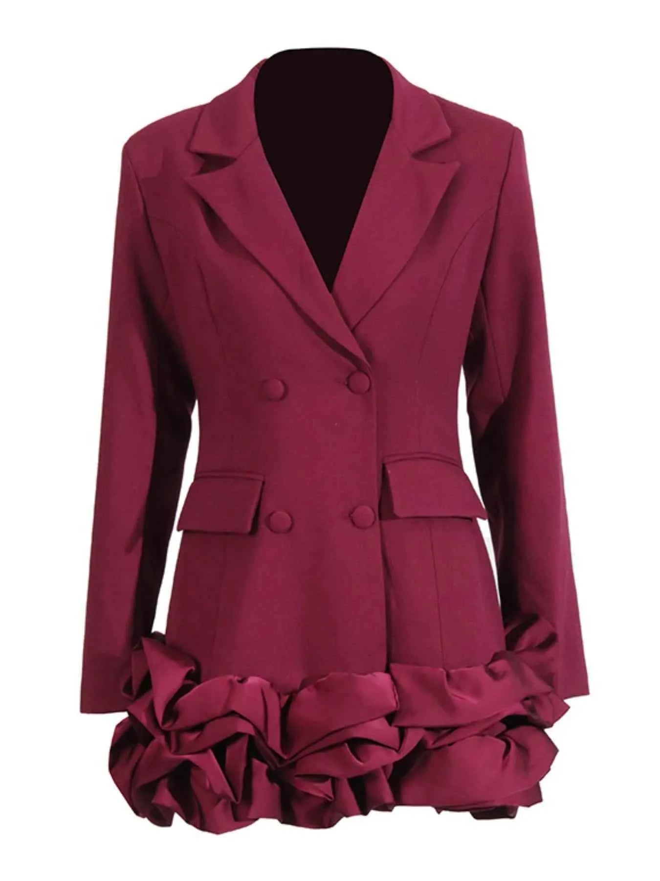 Ruffle Hem Double-Breasted Blazer Dress 0d6d610b-314e-4ed6-887f-e482f4c442b8-Max-Origin