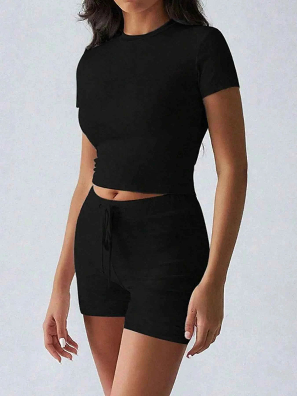 Round Neck Short Sleeve Top and Shorts Set 0d82b6fd-638d-43c6-99cc-afb18e906761-Max-Origin