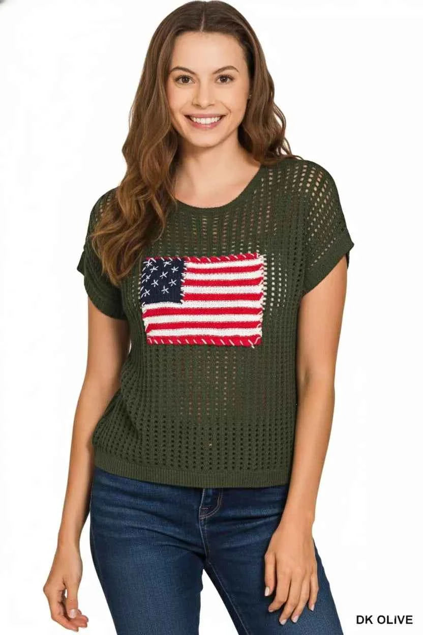 Zenana Viscose American Flag Openwork Knit Top 0d85d6c2-cce4-4098-bc9f-ece12c5437a4-Max-Origin