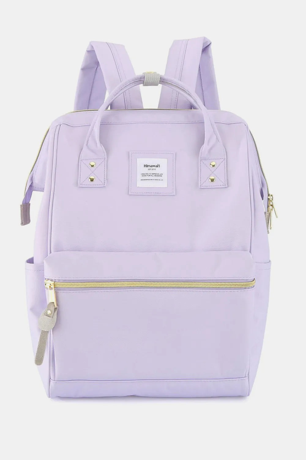 Himawari Waterproof Canvas Backpack Bag with Side Pockets Lavender One Size 0d86290a-bc9a-44a3-81bc-48a145d01a83-Max