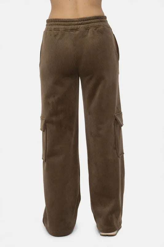 Mono B Elastic Waist Corduroy Cargo Pants 0dcf23d1-64b7-41f3-bdff-4fe522d5ee63-Max