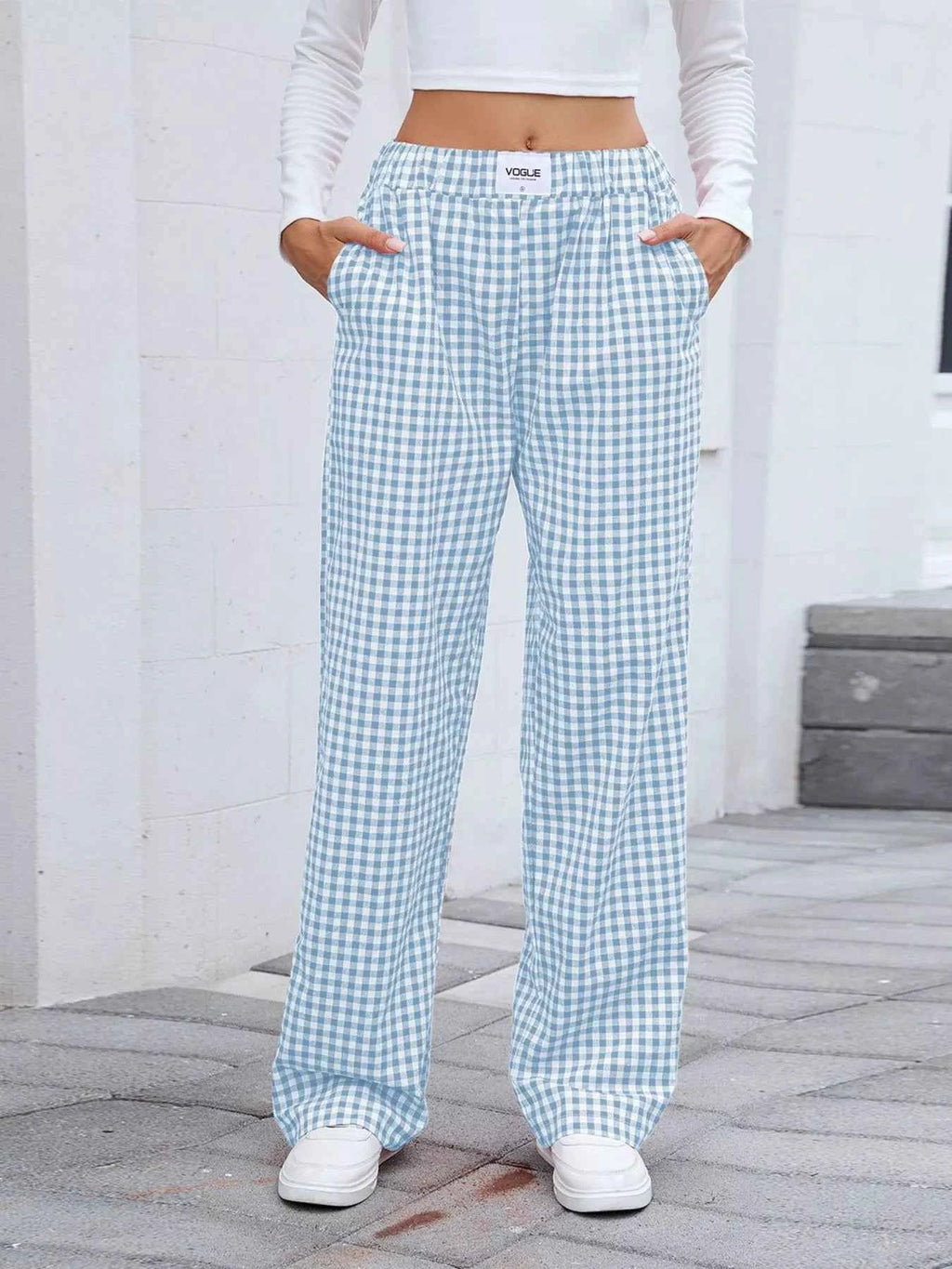 Plaid Wide Leg Casual Pants 0dcffcb8-b69c-4db2-9384-11afc0994659-Max-Origin