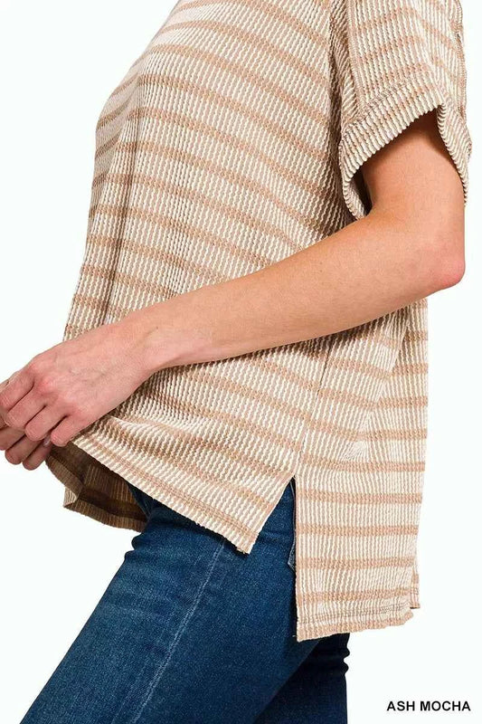 Raised Rib Striped Exposed Seam Top 0dd6e1ee273449ea81ef444acf440f05-Max-Origin