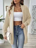 Oversized Knit Open Front Cardigan Beige One Size 0dd6ff9294eb48cf805a0fff80bbe558-Max-Origin