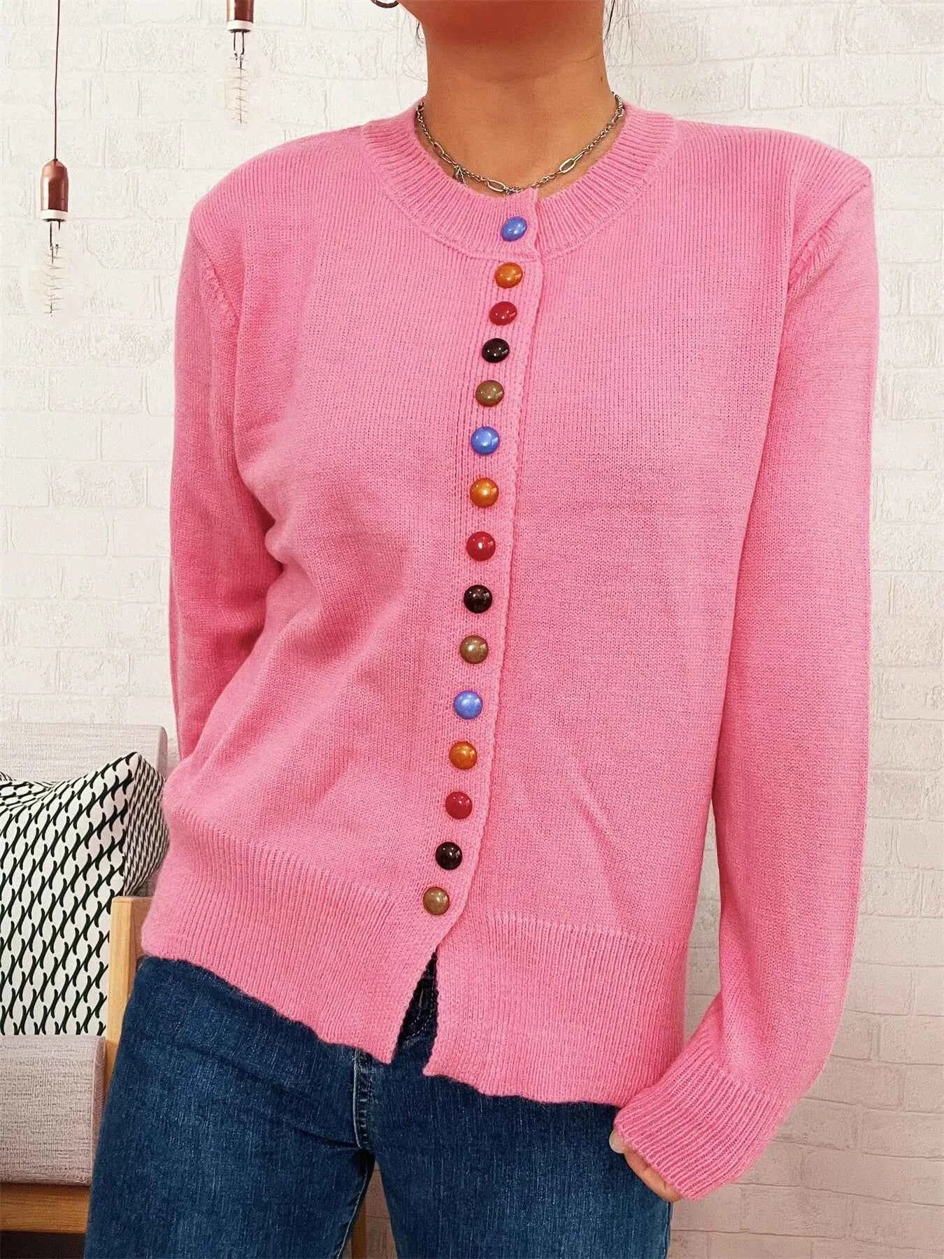 Button Up Long Sleeve Cardigan 0dd8945496504df38622046c55021072-Max-Origin