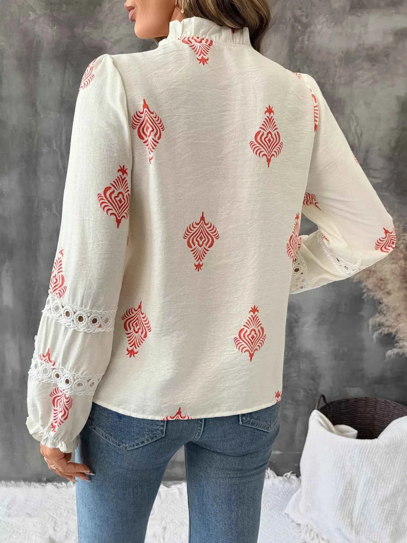 Lace Detail Long Sleeve Shirt