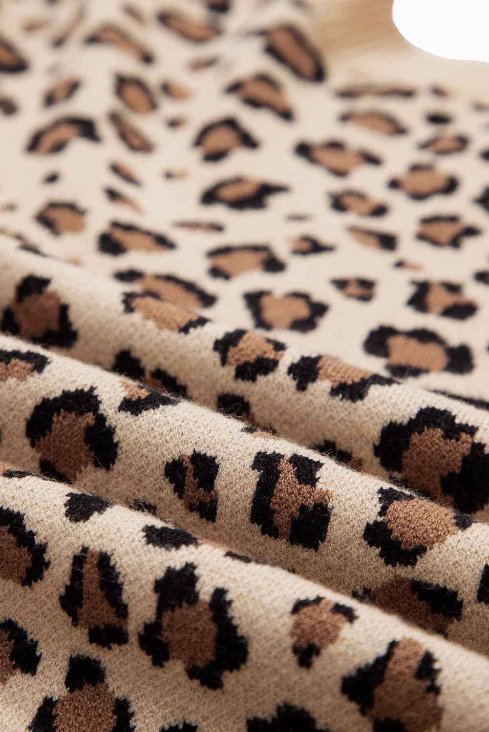 Khaki Leopard Print Dolman Sleeve Sweater 0de40157a7f553e2