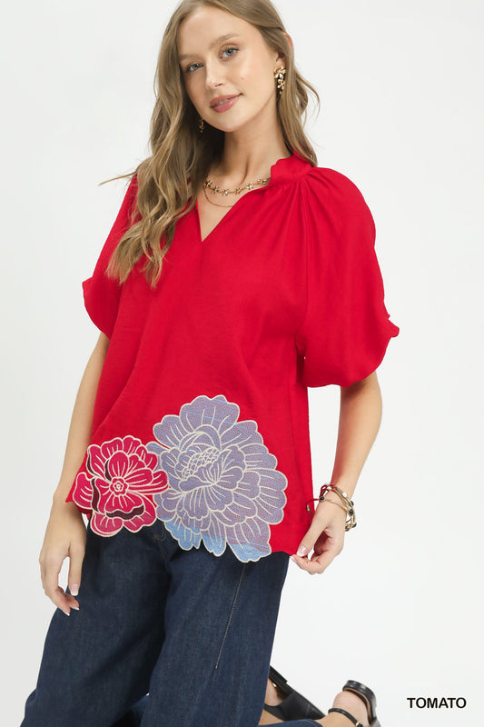 Floral Embroidered Hem Blouse 0e02d91b-699f-4e7c-a9df-77161ead0486-Max