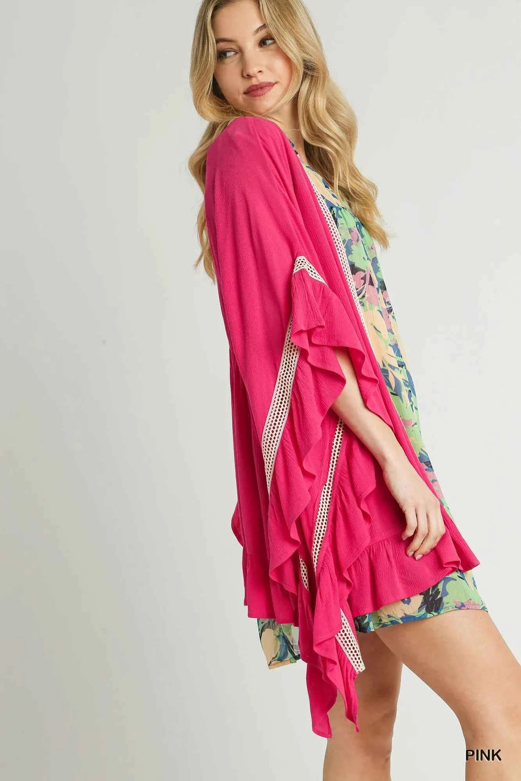 Umgee Ruffle Trim Kimono with Crochet Accent 0e05d090-07f6-4b1d-96a8-a00896574b59-Max-Origin