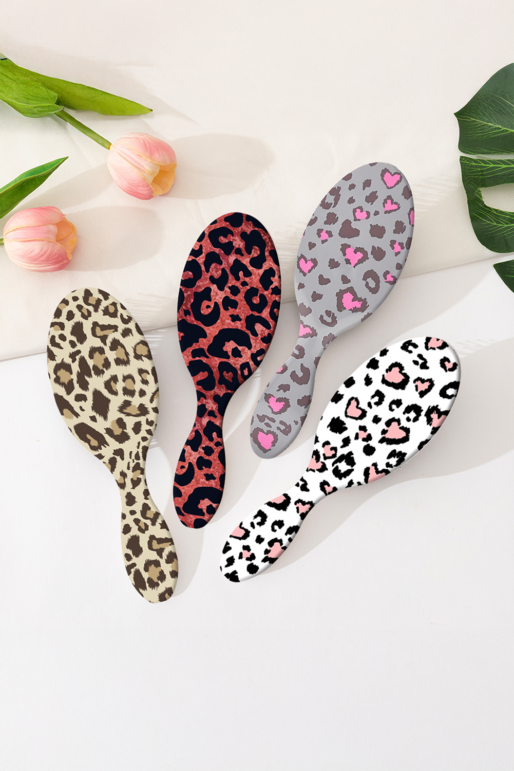 White Leopard Print Hair Brush 0e0cc6e257d27721