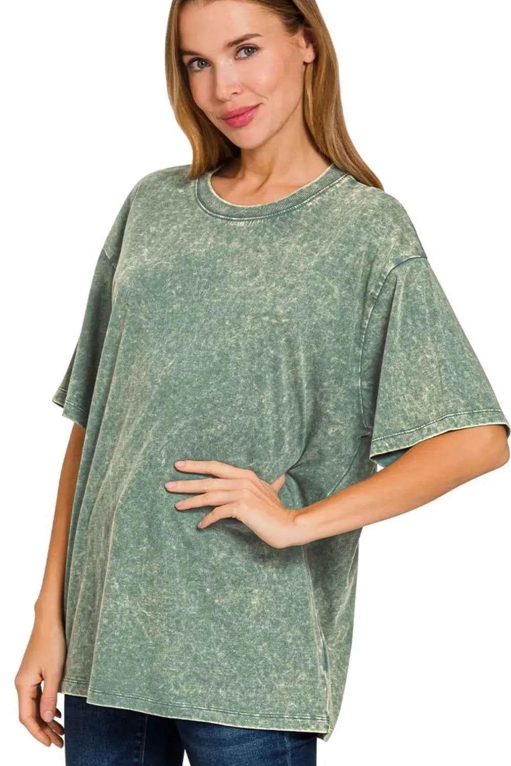 Zenana Washed Short Sleeve Top ASH JADE 0e18dd49-9ab9-4062-91ee-9b6e103610aa-Max-Origin