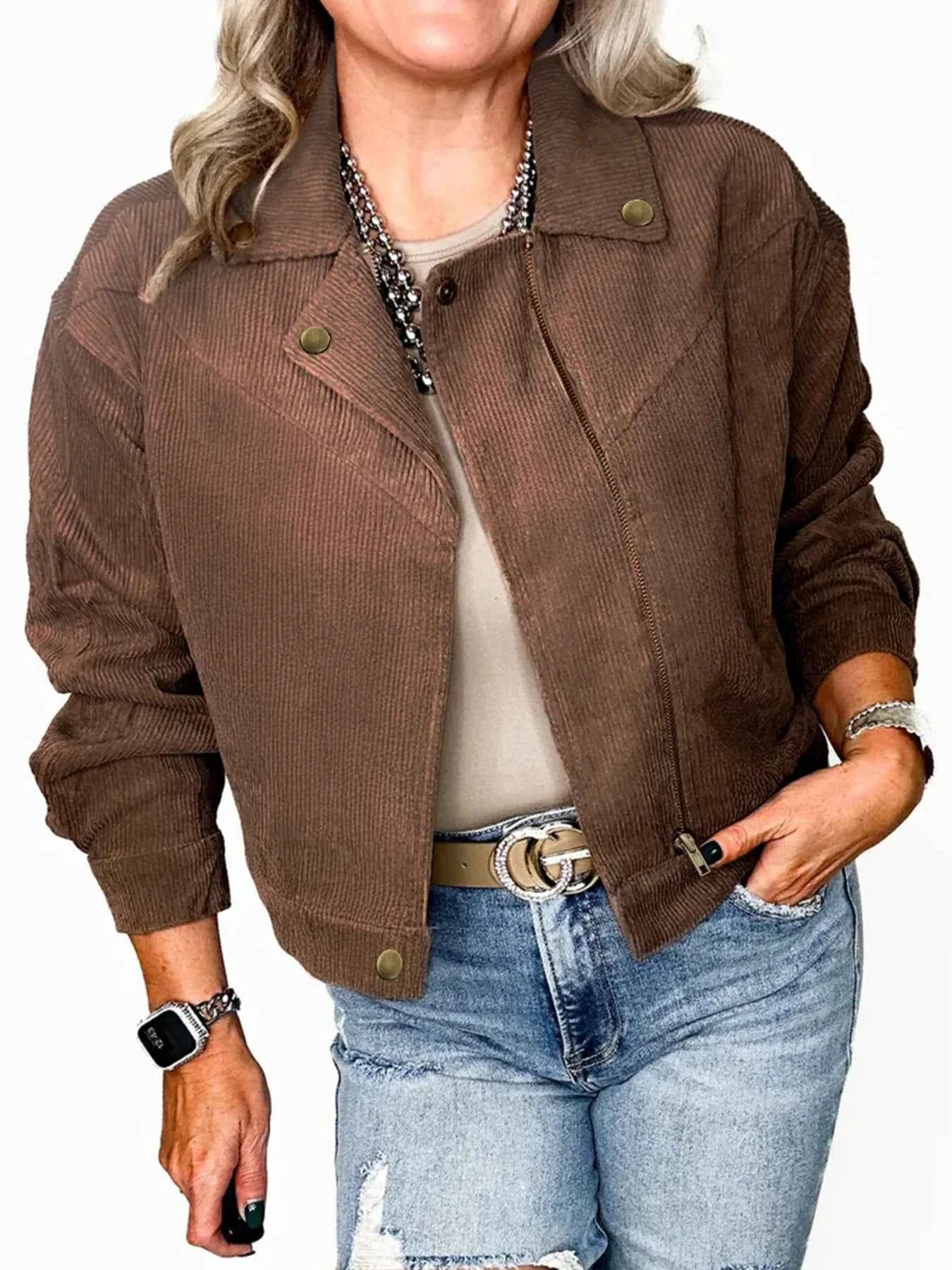 Corduroy Cropped Bomber Jacket Brown 0e327406ce774021bcc92de0aa608a05-Max-Origin