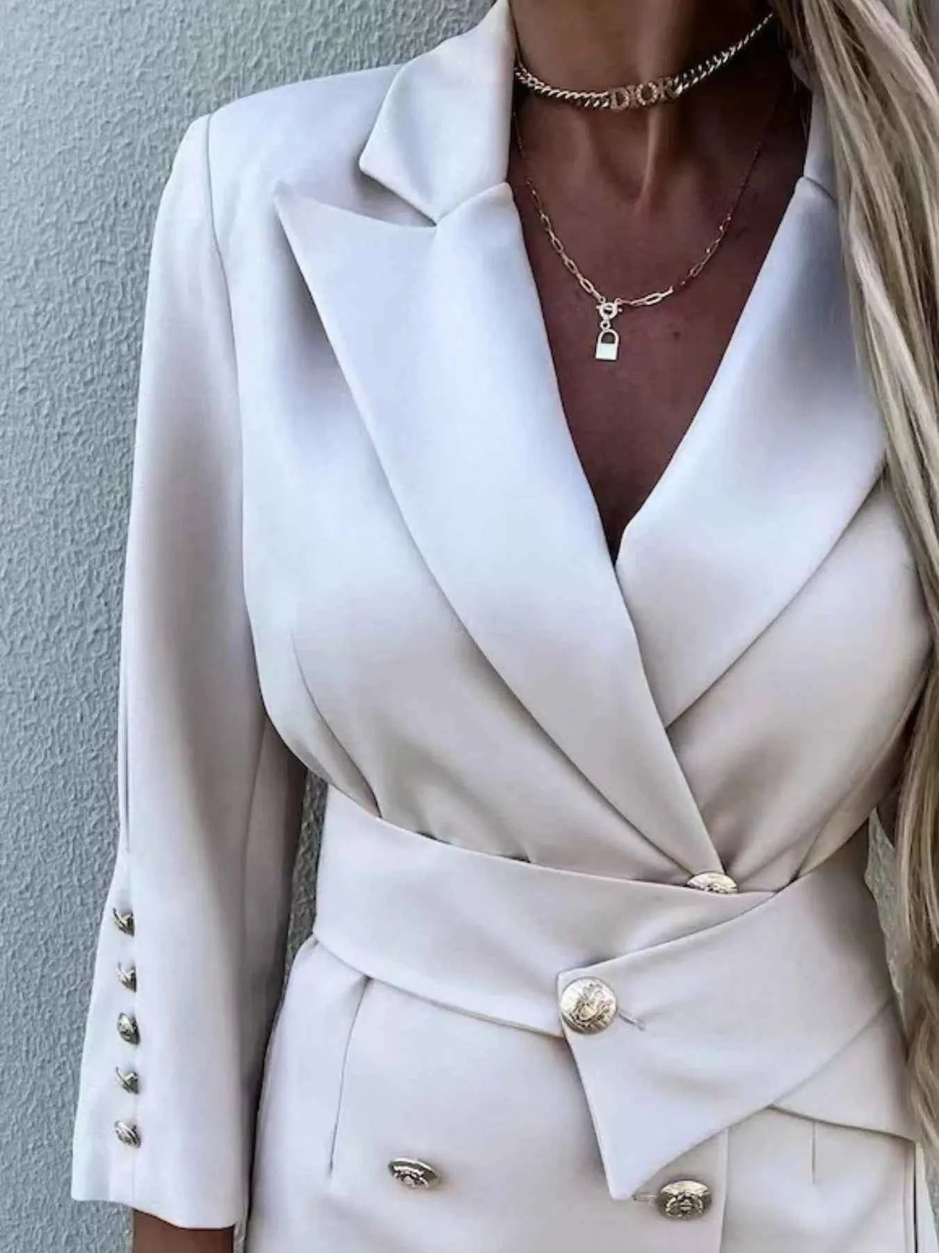 Double-Breasted Lapel Collar Longline Blazer 0e354c86-208b-4329-bf94-4539518b726f-Max-Origin