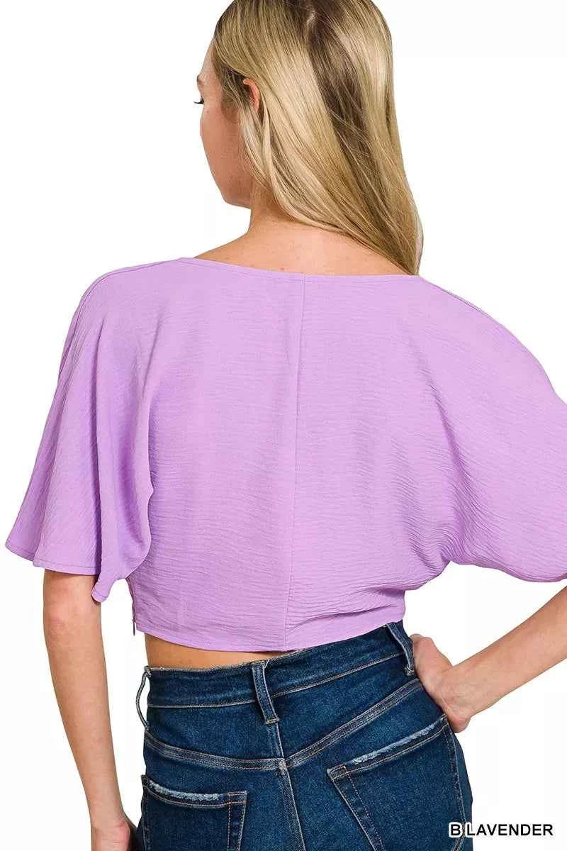 Zenana Woven Airflow Twisted Top & Wide Leg Pants Set 0e484b2d240d4931ad78a894ec99e16d-Max-Origin