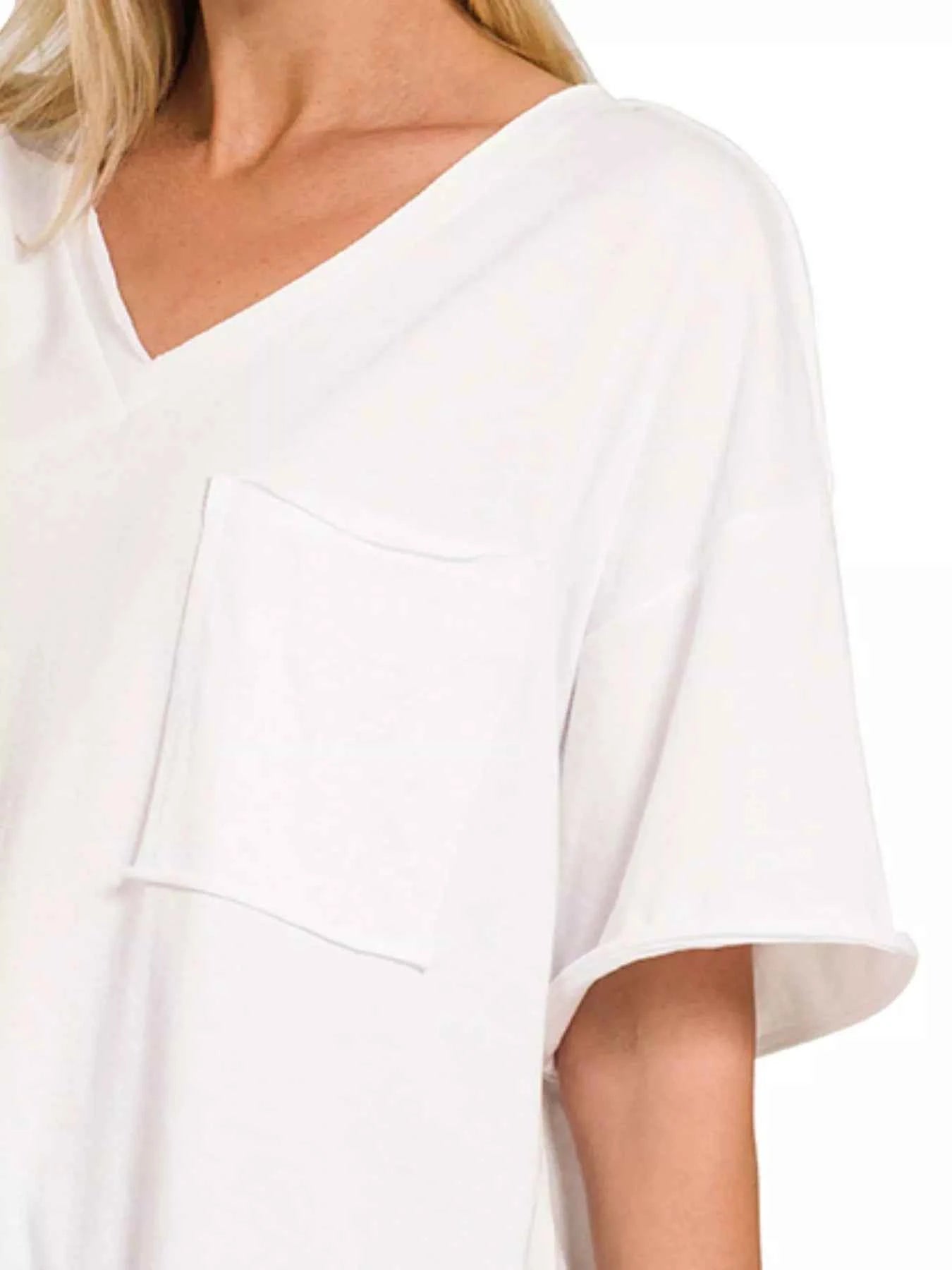 Front Pocket Raw Edge Boyfriend Tee 0e578cda-ae0b-4822-8194-75fdebb70fb2-Max-Origin