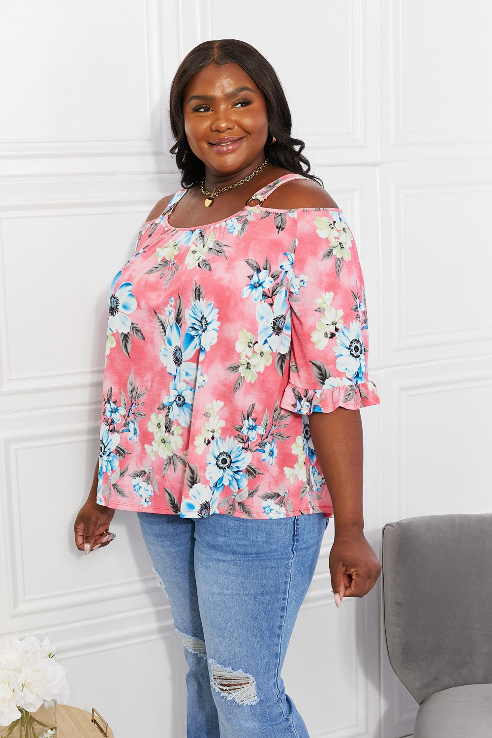 Sew In Love Full Size Fresh Take Floral Cold-Shoulder Top 0e5a91f765ec4857817d5d01682719e6-Max