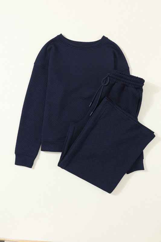 Textured Top and Pants Set 0e619a48-be30-46b6-a9b9-b5f08eb52017