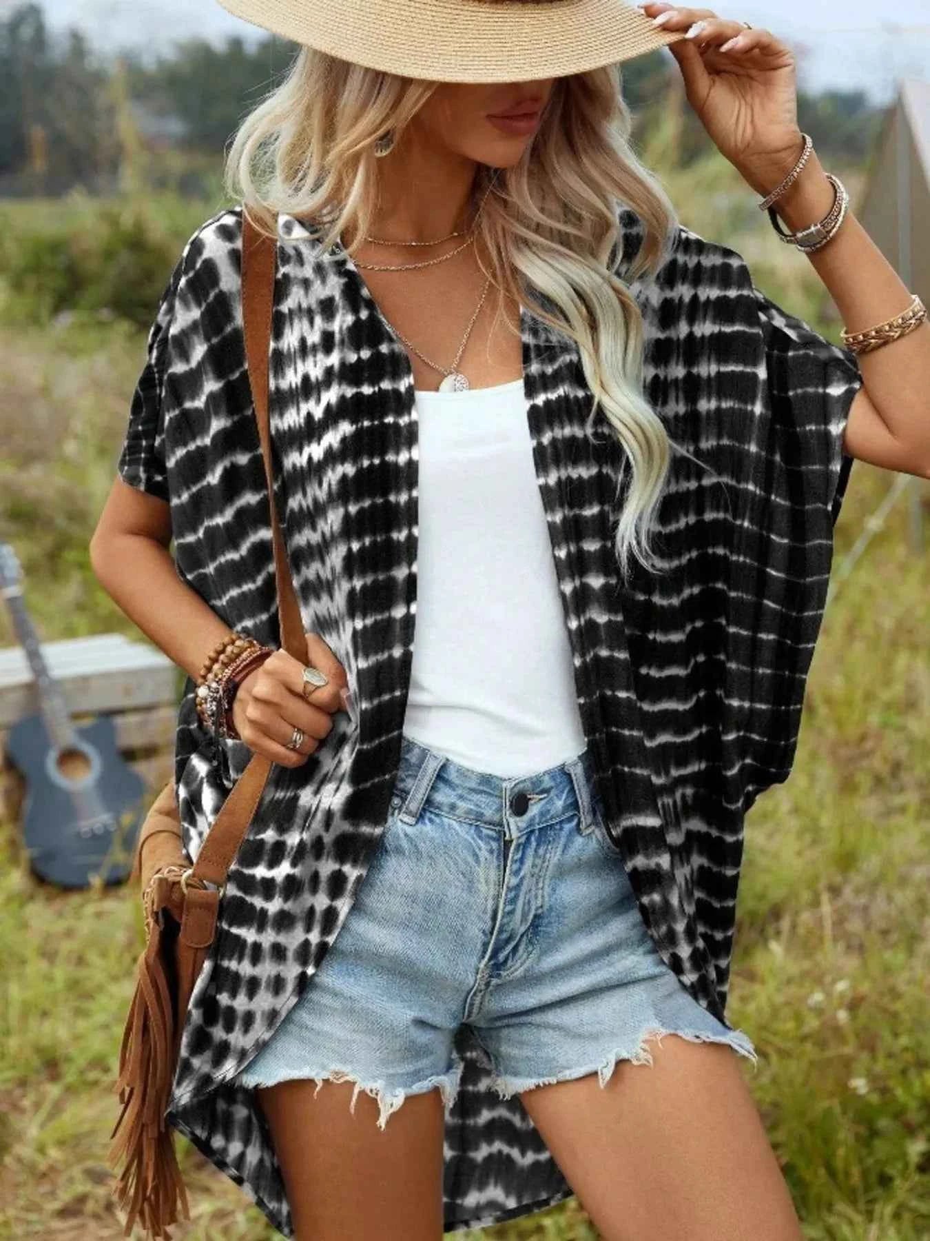 Tie-Dye Open Front Kimono Cardigan Black 0e75af4cfebe433b884be568ba8780f2-Max-Origin