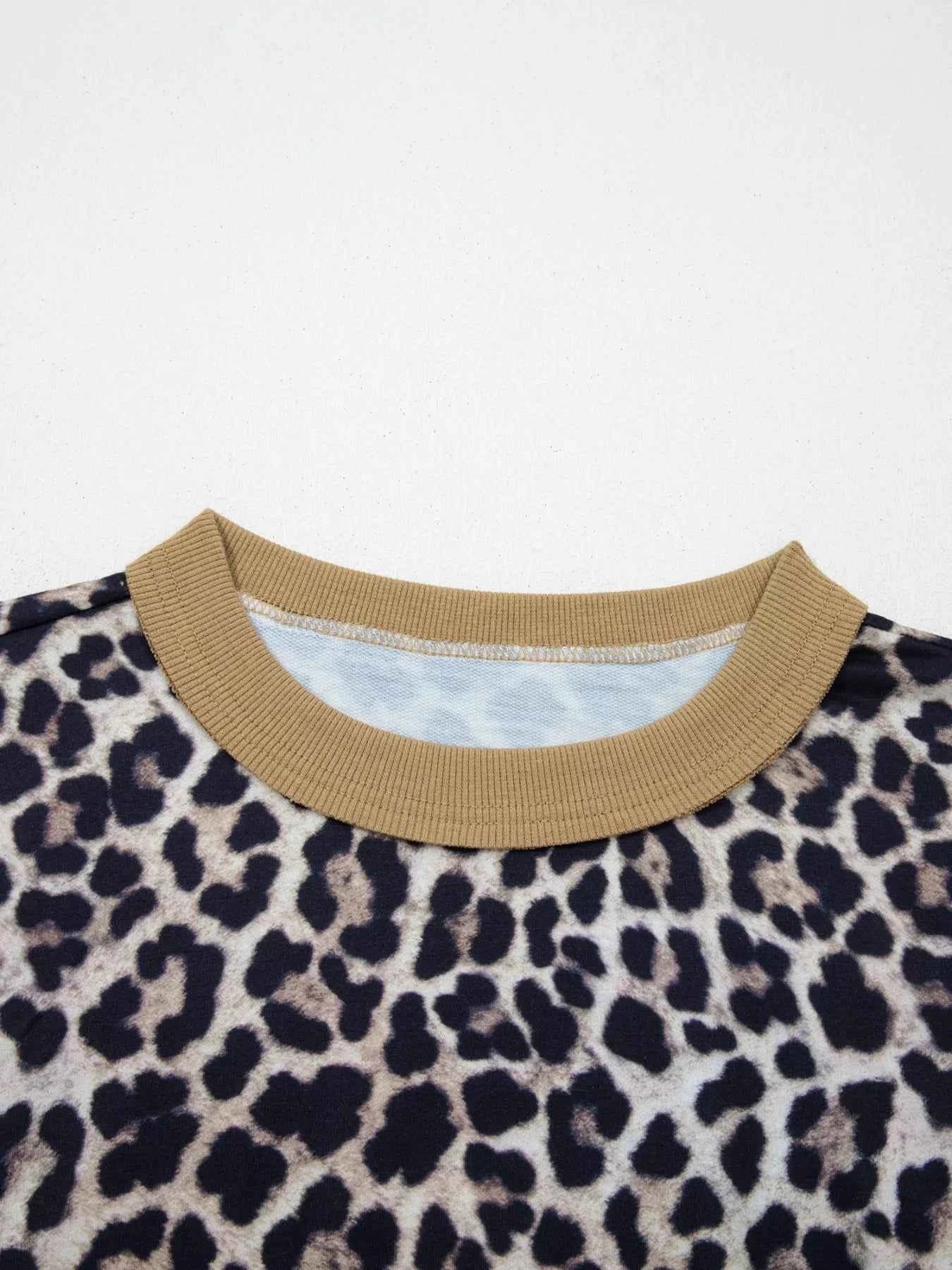 Leopard Print Color Block Round Neck Top 0e8da6b3-16de-4a37-a0ac-cc1b433293a0-Max-Origin