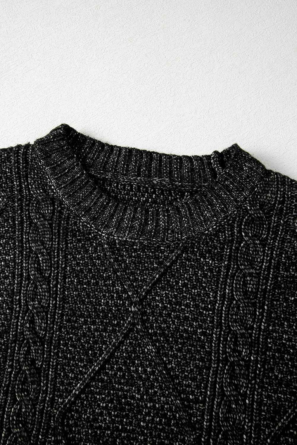 Oatmeal Cable Knit Drop Shoulder Loose Fit Sweater Dress 0e9281afb3b5cc95