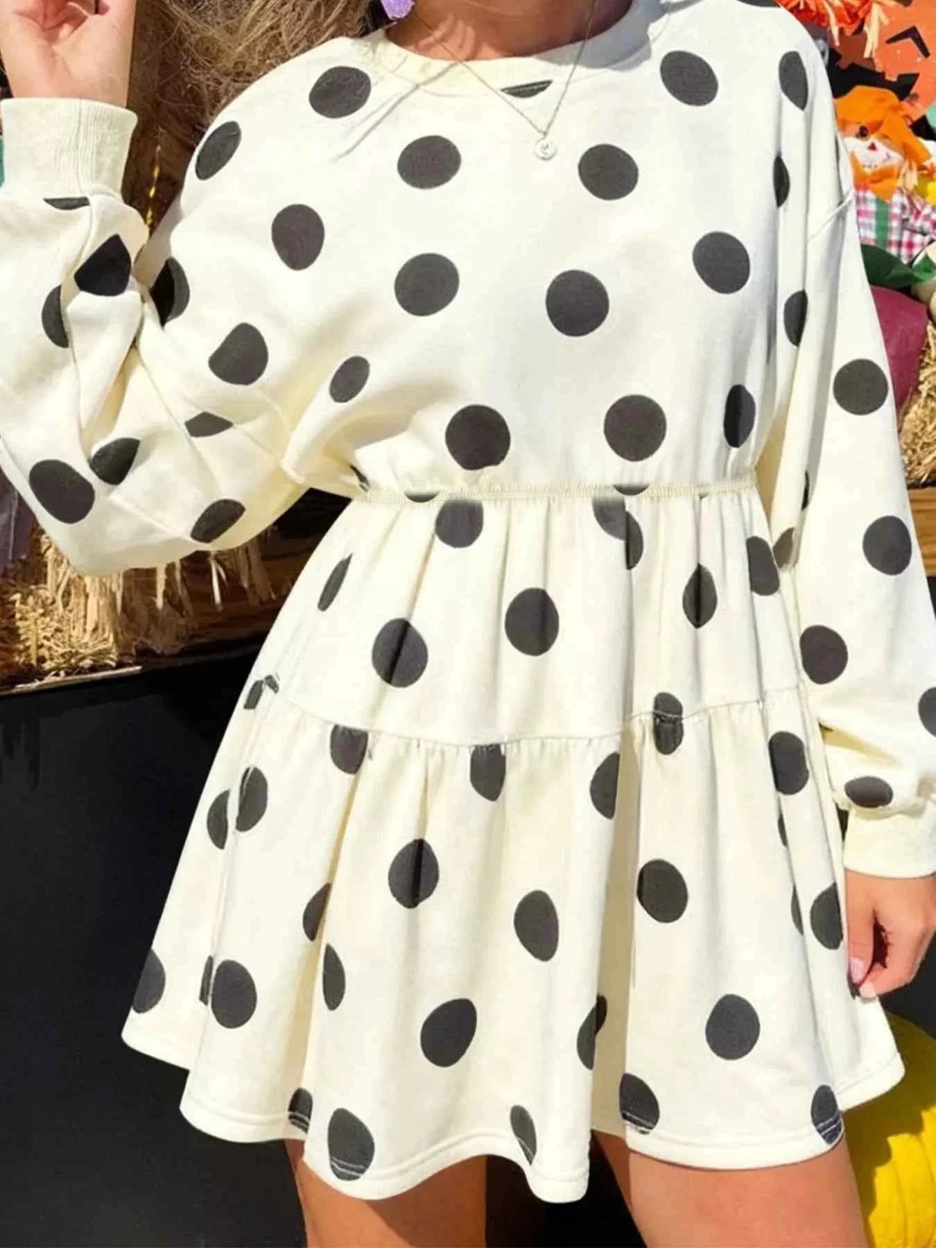 Polka Dot Tiered Mini Dress