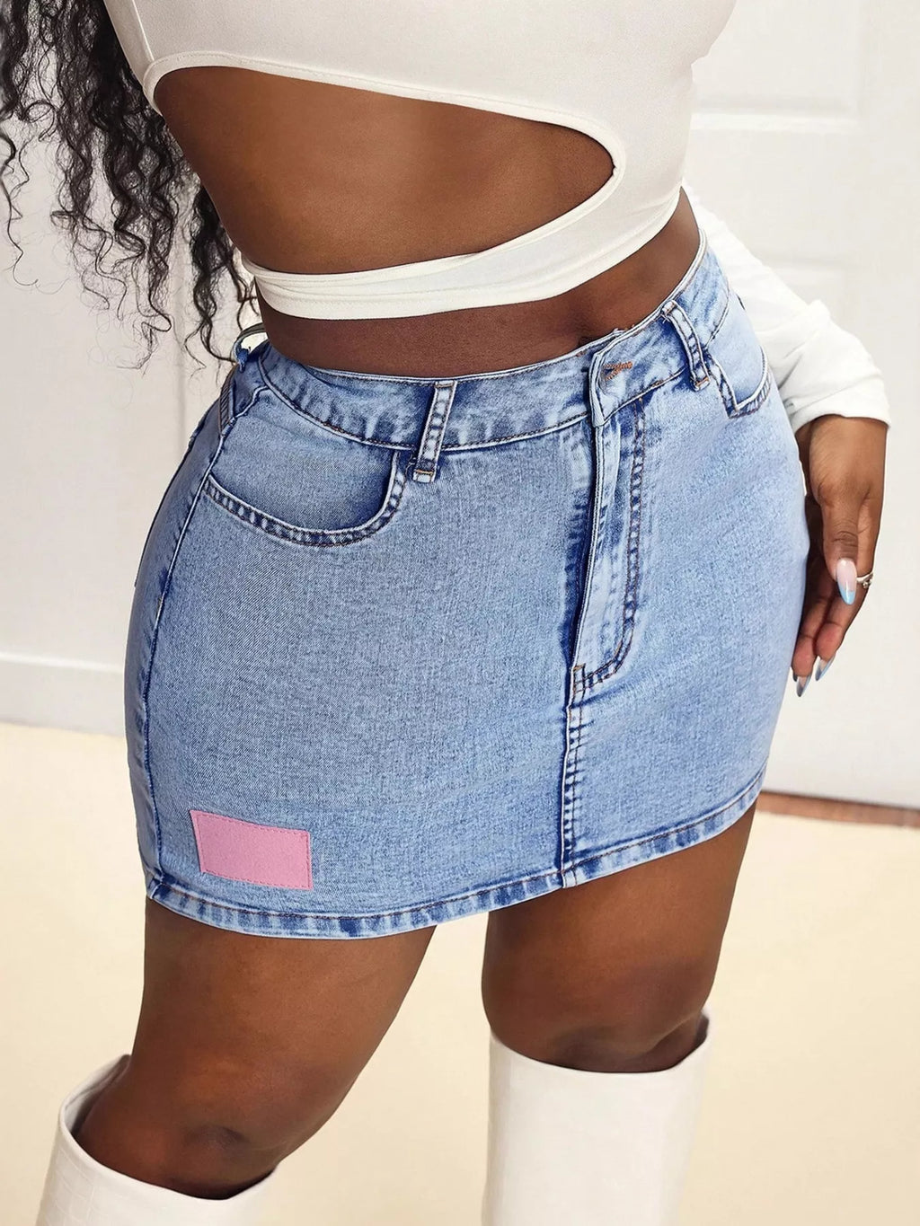 High Waist Mini Denim Skirt Blue 0e9342274aac47e6be485dd95091f52f-Max-Origin