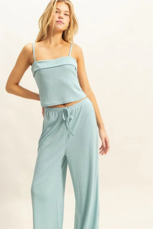 Rib Knit Cami Top and Pants Set 0e959102a2d84d739c5f33603c196720-Max-Origin