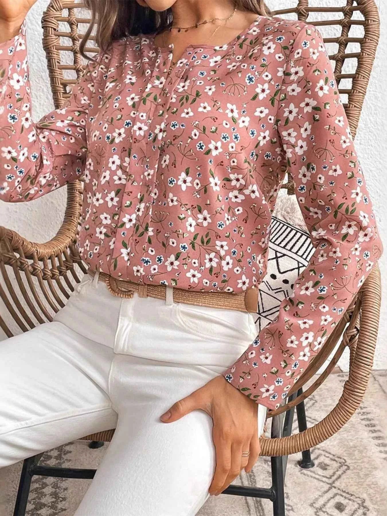 Floral Print Long Sleeve Blouse Color 0e996ac83f6b41f6a96000d9b84aac3f-Max-Origin