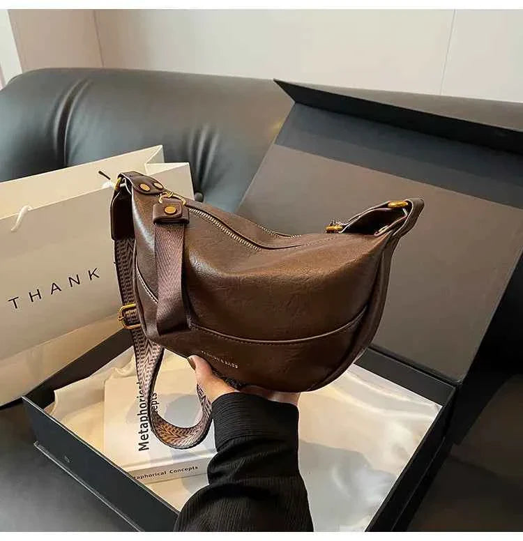 Leather Shoulder Bag with Woven Strap Coffee onesize 0ea2afce25c040978a85e799104daf0b-Max-Origin