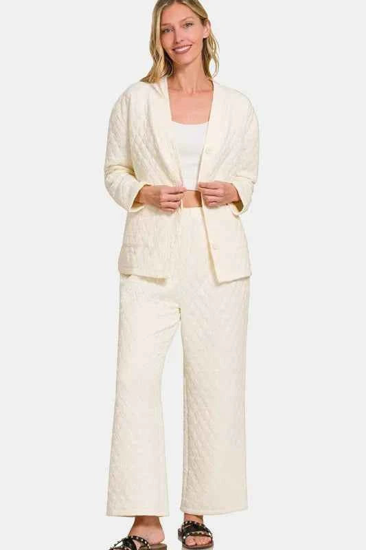 Zenana Quilted Button Up Long Sleeve Top and Pants Lounge Set 0eb5a794-043b-47aa-926f-8efbb4f3df47-Max
