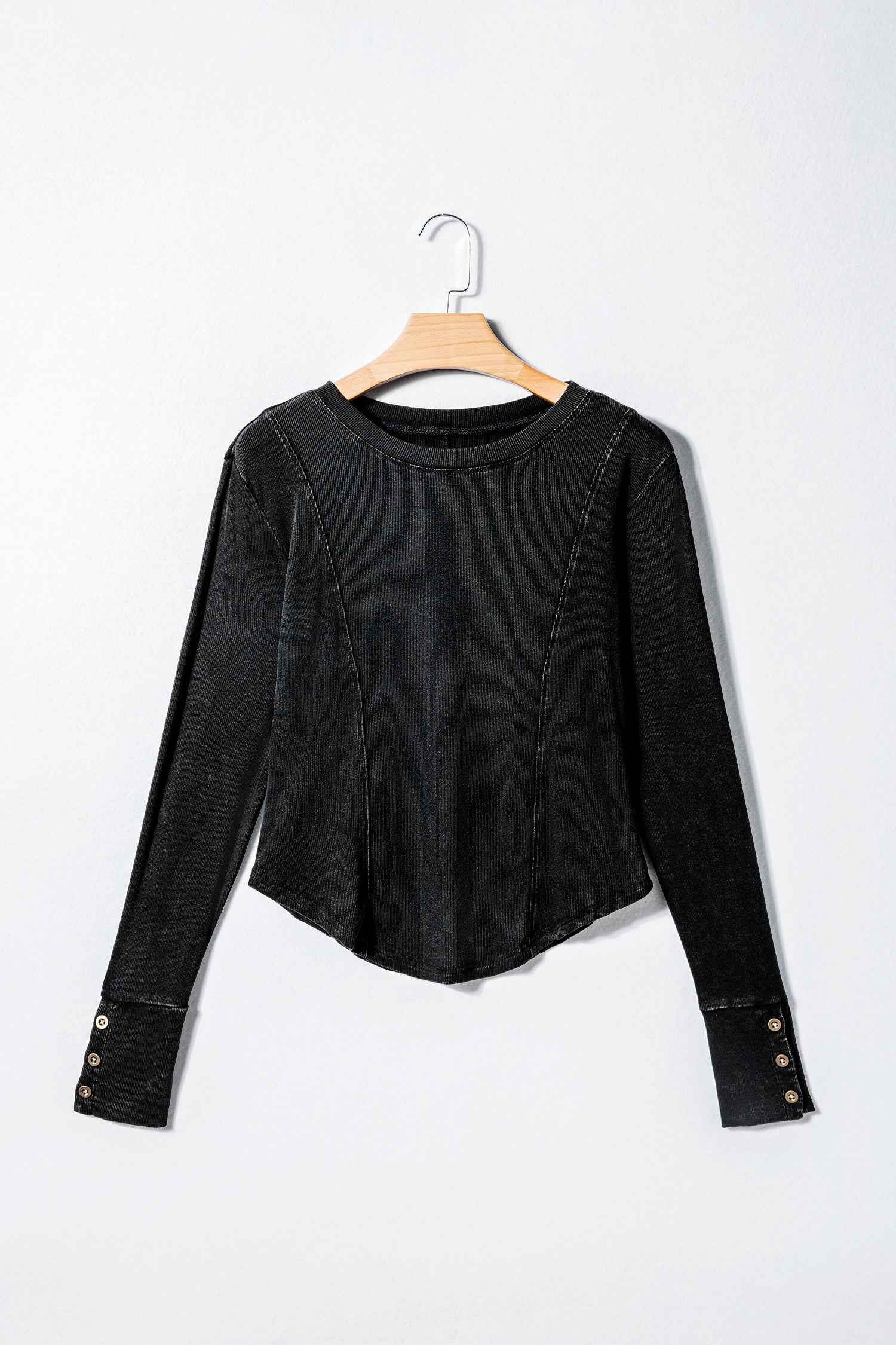 Burgundy Exposed Seam Ribbed Long Sleeve Top 0ebde55ded2d7ce4