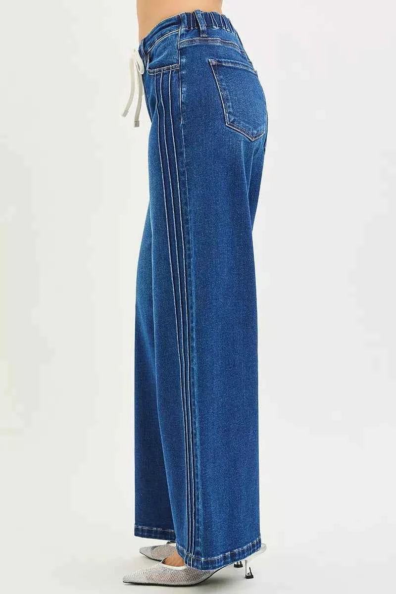 RISEN Full Size Mid Rise Wide Side Pintuck Jeans with Front Drawstring Plus Size 0ec02d7f167741b7bfe7c19050de9599-Max-Origin