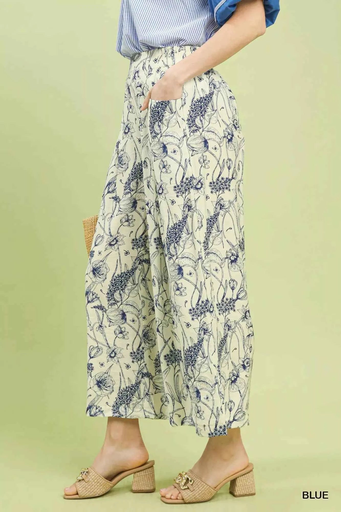 Umgee Two Tone Floral Print Pants 0ed21872-fd66-4ae7-965b-9b32c87ce007-Max-Origin