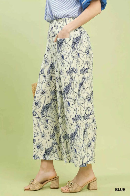 Umgee Two Tone Floral Print Pants 0ed21872-fd66-4ae7-965b-9b32c87ce007-Max-Origin