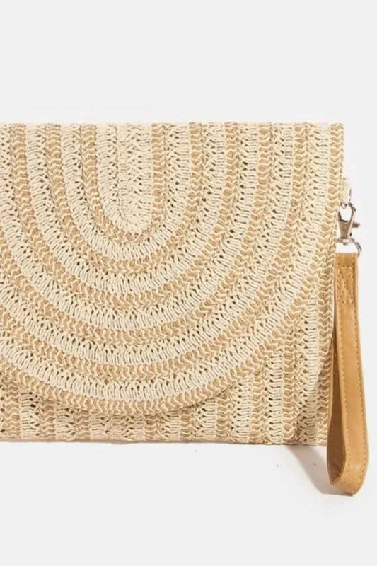 Fame Two Tone Woven Paper Envelope Clutch Bag 0eda8d6e-8676-465f-8a39-5040c4c8410d-Max-Origin