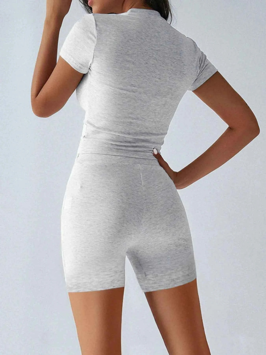 Round Neck Short Sleeve Top and Shorts Set 0edafc54-ddd4-42cf-9e0a-b930a2ab4a0e-Max-Origin