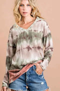 BiBi Brushed Tie Dye Looking Print V Neck Top OLIVE TAUPE RUST 0f018cbdc1d94499b1e449aefa4cc9f3-Max-Origin
