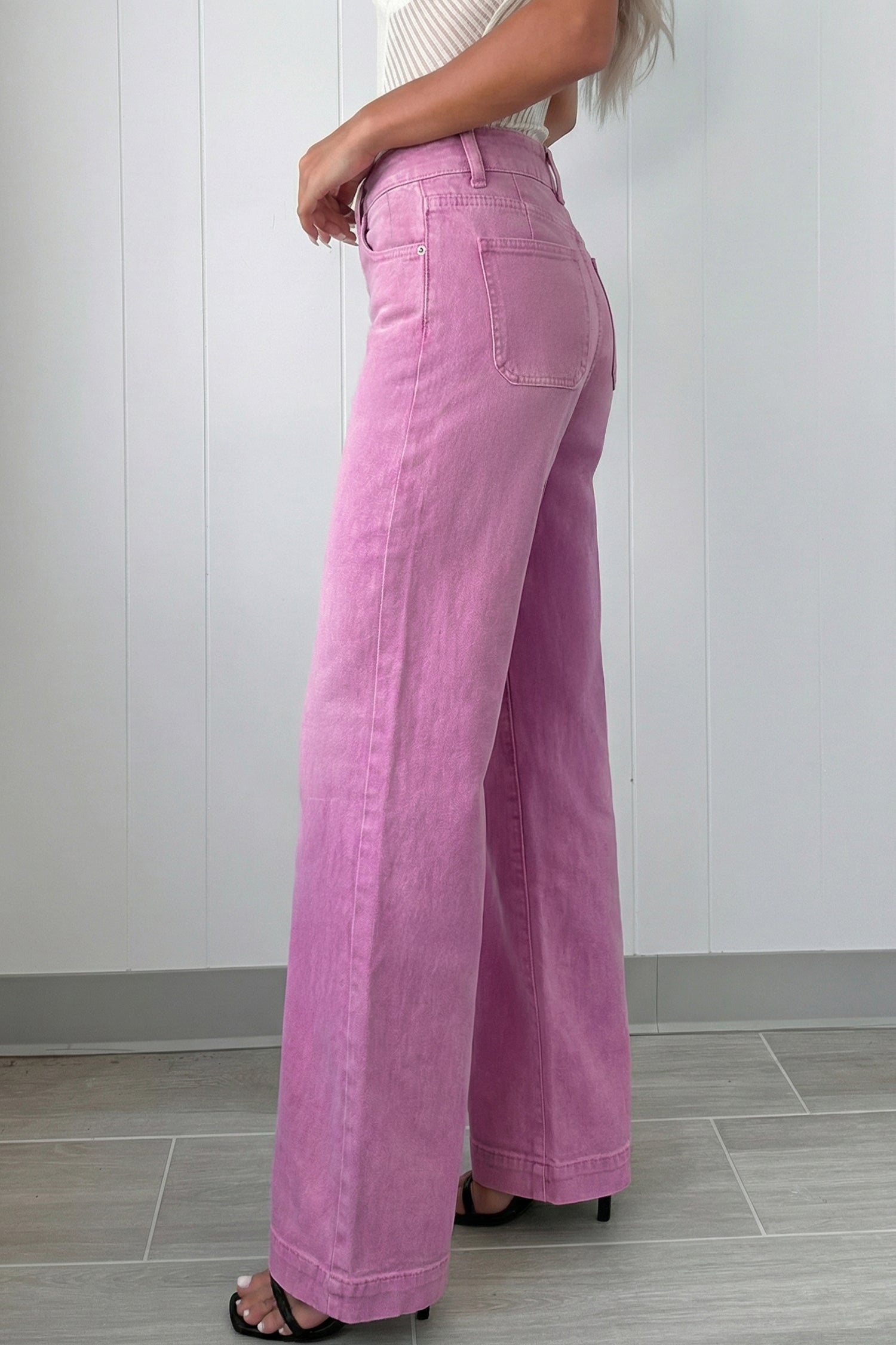 Bonbon 2-Button High Waist Flared Bottom Jeans 0f113551823e488d