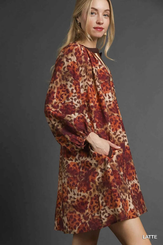 Umgee Animal Print Boho Tunic Dress with Contrast Trim Detail 0f1af25d-0d51-4c59-8fc2-139b495f259e-Max-Origin